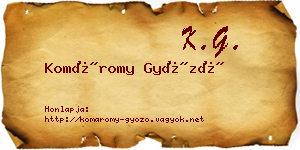 Komáromy Győző névjegykártya